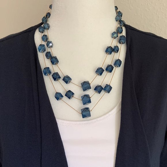 Talbots Jewelry - Talbots Blue Glass Layered Necklace